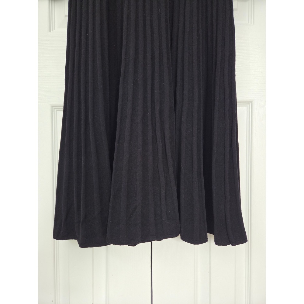 Elie Tahari The Erika Sweater Dress Knit Pleated Womens M Black NWOT $325 - Picture 3 of 8